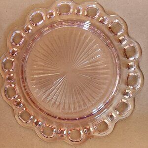 Anchor Hocking Old Colony Open Lace Edge Plate Pink